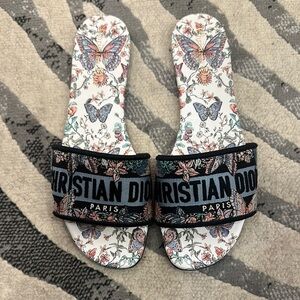 Christian Dior Floral Butterfly Slide Sandals
